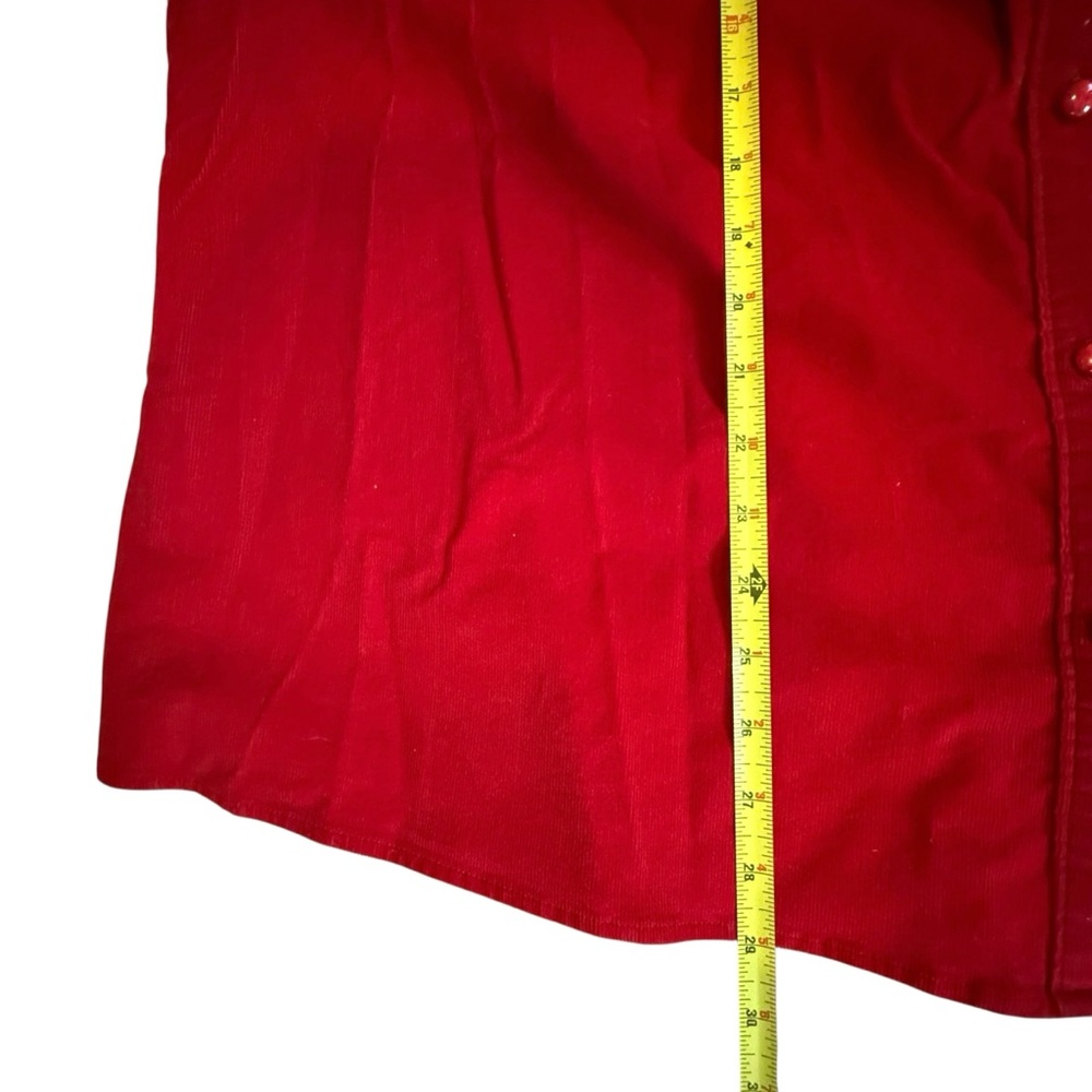 Covington Holiday Red‎ Needlecord Corduroy Button Up Shirt Size 20/22W - Picture 8 of 9